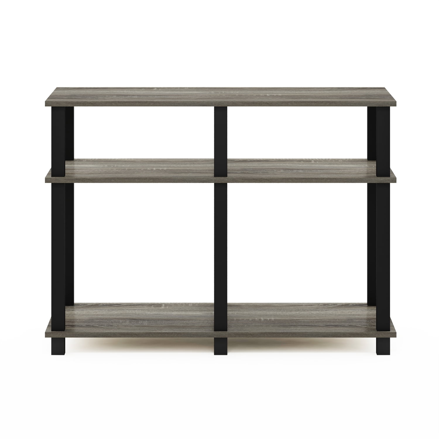 Furinno Romain Turn-N-Tube TV Stand for TV up to 40 Inch, French Oak/Black