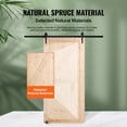 thumbnail image 3 of 42 x 84 Inch Spruce Wood Sliding Barn Door Kit with 8 in 1 Floor Guide Door Handle Easy to Install Smooth Quiet Hardware, 3 of 6