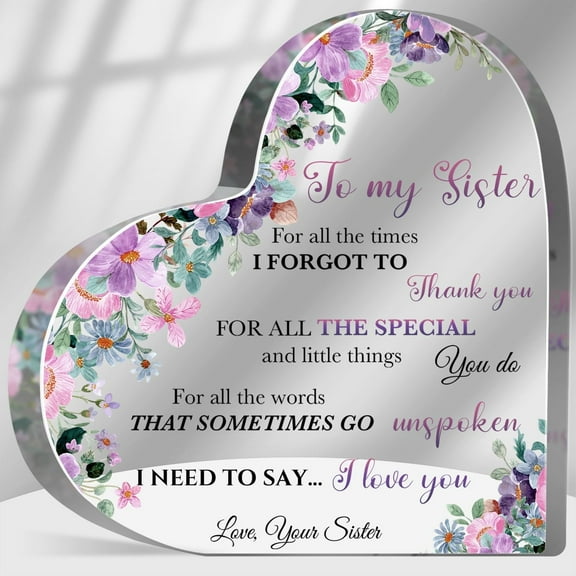 Thank You Sister Gift for Women Sister Gifts from Sister Friendship Keepsake Acrylic Best Sister Ever Sign for Women Sister Besties Gift for Birthday Desk Home Decor Sign Plaque 4x4 inch