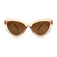 thumbnail image 6 of Womens Luxury Fashion Thick Plastic Oversized Cat Eye Sunglasses Peach - Brown, 6 of 8