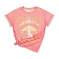 thumbnail image 1 of WEIYLL T-Shirts pour Femmes Été Graphique Musique Imprimé Manches Courtes Col Rond T-Shirts Roses Tailles P, 1 of 1