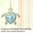 thumbnail image 5 of Euaioeiu Stained Glass Sea Turtle Acrylic Ornament with Inspirational Story Card, 4.72x3.94 Inches Light Catcher, Colorful Window Hanging Decoration for Christmas Tree, Home, Party, Gift for Women, 5 of 6