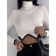 thumbnail image 2 of Suéter corto de cuello alto para mujer, suéteres navideños de moda para mujer, suéteres ajustados de manga larga de punto sólido de invierno 2022, jerséis de punto, 2 of 5