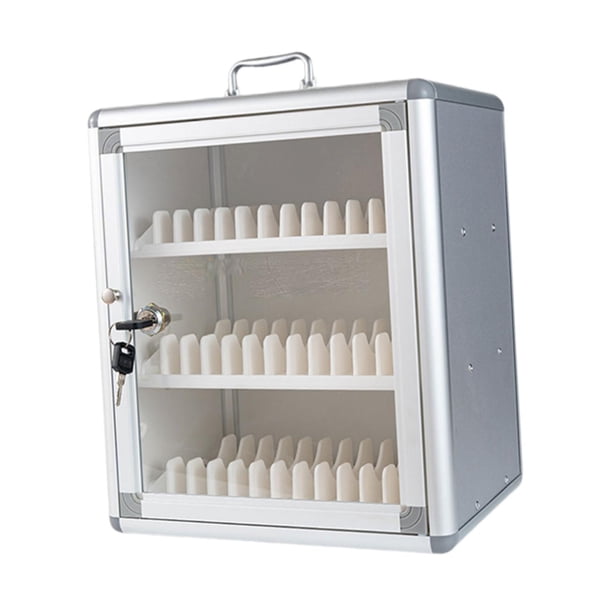 Gabinete de almacenamiento para teléfono y cerradura de seguridad portátil con cerradura, puerta transparente de aluminio 36 soles