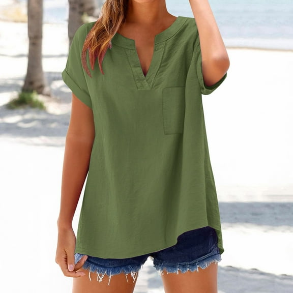 BILIKEYU Women's Fashion Casual V Neck Short Sleeve Top T Shirt, Womens Tops, Oversized Tshirts for Women, V Neck Tops for Women