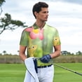 thumbnail image 4 of Lsque Pikmin Pattern Golf Shirts for Men Dry Fit Print Moisture Wicking Performance Short Sleeve Polo Shirt-Medium, 4 of 7