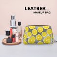 thumbnail image 4 of yellow Lemon print Makeup Bag, Leather Waterproof Travel Toiletry Bag, Large Capacity Cosmetic Bag Make up Bags Organizer fro Travel Size Toiletries Women Girls, 4 of 4