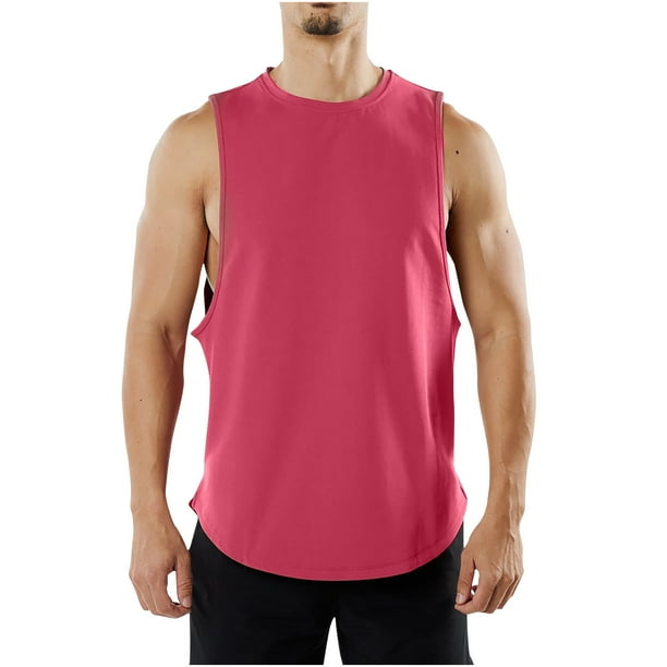 Camisetas para Hombres Moda para Hombres Verano Color Sólido Casual Fitness Deporte Permeabilidad Camiseta