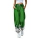 thumbnail image 1 of Gibobby pantalones para mujer Pantalones casuales cómodos con estampado de de nieve de otoño e invierno para mujer (Verde, L), 1 of 5