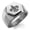 Silver, variant on Stainless Steel Tribal Fleur De Lis Engraved Hexagon Crest Flat Top Biker Style Polished Ring