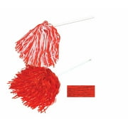 Club Pack of 144 Red Football Themed School Spirt Poly Shakers 12"