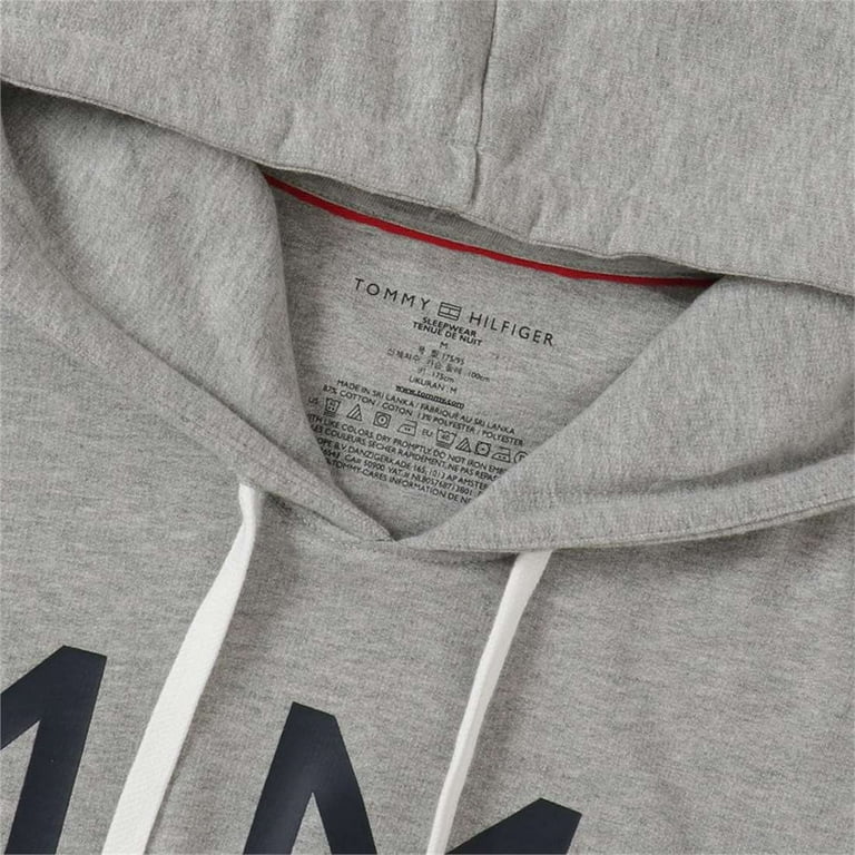 Tommy Hilfiger Men's Pullover Logo Hoodie, Grey Heather,XL - US