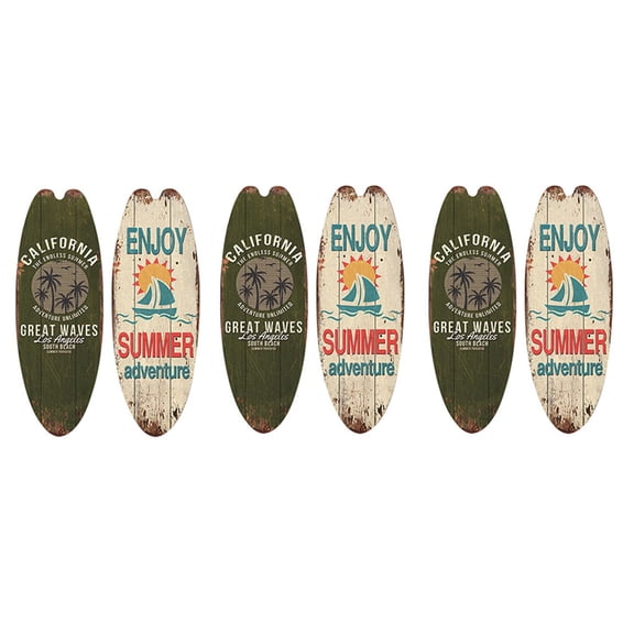 4Pcs String Festival Bar Home Decor Decor Vintage Wooden Sign Surfboard Wooden Sign Beach Style Hanging 1