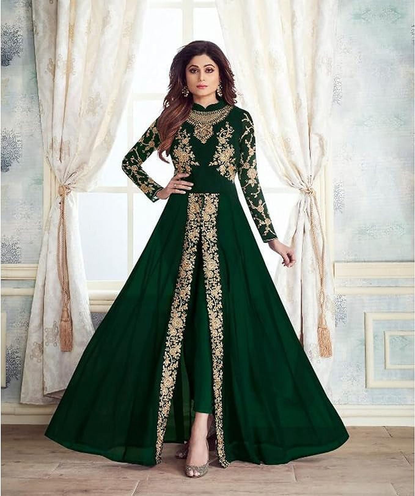 green ghagra dress Olive Green Sequins Embroidered Net Lehenga Choli – Shopgarb Store main image 1