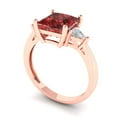 thumbnail image 2 of Three-Stone Engagement Ring for Women - 2.32ct Natural Garnet in 14K Rose Gold Promise Ring, 2 of 6