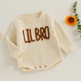 thumbnail image 3 of Okbabeha Toddler Baby Boy Knit Sweater Big/Lil Bro Embroidery Sweater Onesie Brother Matching Outfit Warm Winter Clothes, 3 of 7