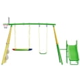 thumbnail image 5 of Swing Set for Kids Outdoor Swing Sets Heavy-Duty Metal Swing Set with Slide Backyard Swing Sets Holds Up to 440lbs for Ages 3-8, 5 of 15