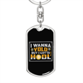 thumbnail image 5 of I Wanna YOLO But I Gotta HODL Crypto Stainless Steel or 18k Gold Premium Swivel Dog Tag Keychain, 5 of 16