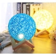 thumbnail image 4 of LINLIN LED Table Light, Wooden Night Light Bedside Lamp Rattan Ball Desk Lamp USB Powered Reading Lamp Children Room Decoration Lamp Office Desk Lamp, 4 of 8
