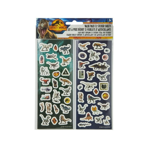 Autocollants Jurassic World Value Pack, 300 Autocollants