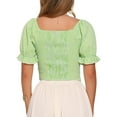 thumbnail image 3 of TOP CORTO SMOCKED INSPIRADOR PARA MUJERES CON MANGAS BOLLO EN CUADROS GINGHAM XL VERDE, 3 of 6