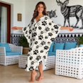 thumbnail image 3 of Xixirimido Animal Paws Print Kaftan Dresses for Women Plus Size V Neck Caftans Long Batwing Sleeve Beach Cover Ups Summer Beach Dress, 3 of 7