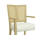 thumbnail image 4 of Christopher Knight Home Mid-Century Modern Rattan Dining Chairs, Upholstered Armchairs, Solid Wood, Light Ash+Beige, Set of 2, 4 of 7