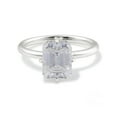 thumbnail image 2 of Cora Jewellery 3.25TCW Emerald Hidden Halo Engagement Ring For Women, 18K White Gold, 2 of 6