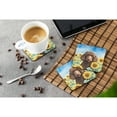 thumbnail image 3 of Chocolate Poodle in Sunflowers Foam Coasters 3.5 in x 3.5 in, 3 of 5