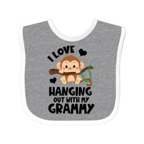 Inktastic Monkey I Love Hanging out with My Grammy Boys or Girls Baby Bib