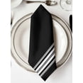 thumbnail image 2 of Black Striped Cloth Napkins Washable Set of 6, Farmhouse Black White Stripes Reusable Dinner Table Napkins Cloth Bulk for Weddings Kitchen Restaurants Hotel Events Parties 20 x 20 Inch, 2 of 9