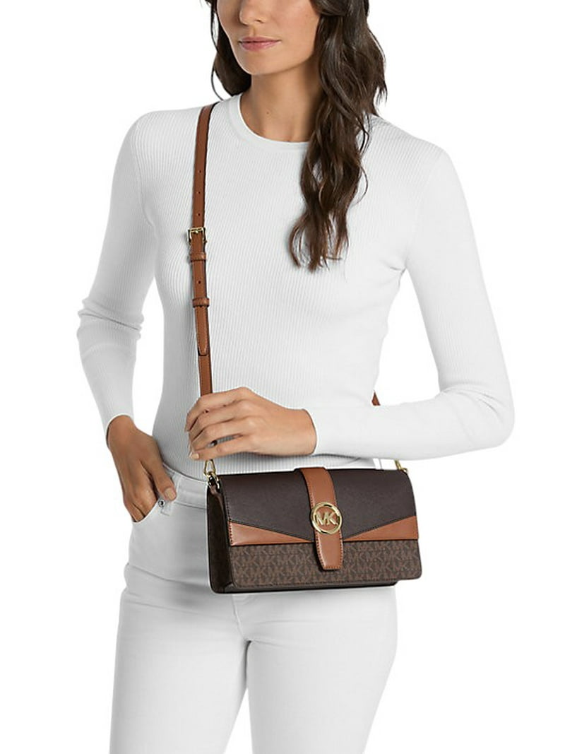 Michael Kors Womens Greenwich Medium Signature Logo Convertible