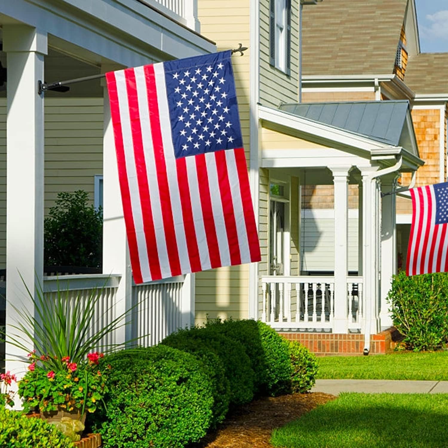 Lanola American Flag Pole Sleeve 2.5x4 Ft Banner Style-Embroidered Stars,Sewn Stripes,UV Protected,Heavy Duty Durable Nylon USA US Outdoor Indoor Flags (Pole NOT Included)