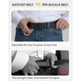 thumbnail image 6 of YOETEY Mens Belt Leather Belt, Ratchet Belt with Automatic Sliding Buckle for Casual, 1 3/8"(35mm), 6 of 10