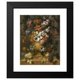 thumbnail image 2 of Gaspar Peeter Verbruggen the Younger 20x24 Black Modern Framed Museum Art Print Titled - Flowers in an Urn with Fruit on a Pedestal, 2 of 5
