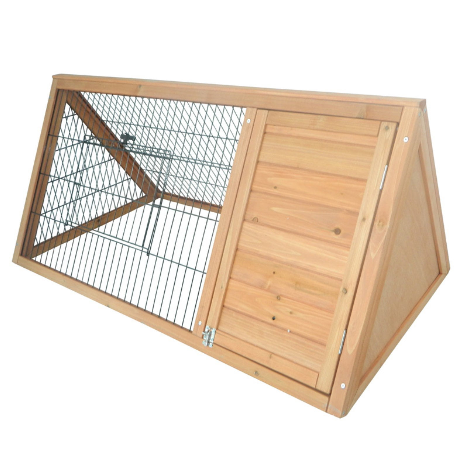 PawHut 46" x 24" Wooden Portable A-Frame Outdoor Rabbit Cage Small Animal Hutch