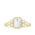 thumbnail image 4 of Rosec Jewels Certified Moissanite Emerald Cut Engagement Ring 2 Carat - Designer Ring - 6X8 mm - D-VS1 Quality, 10K Yellow Gold, US 9.00, 4 of 8