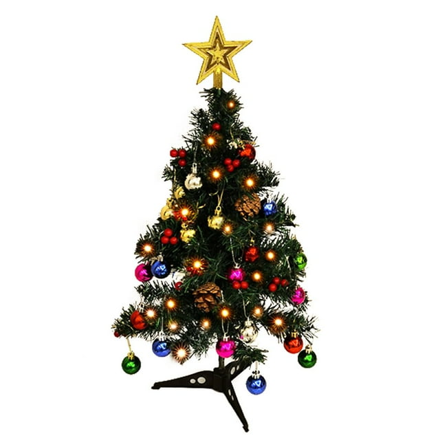 MesaSe Mini Desktop Christmas Tree With Decorations And Lights