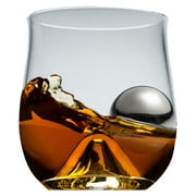 Brilliant ROX and ROLL 4-Piece Whisky Glass with Stainless Steel Ice Ball Set