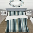 thumbnail image 2 of Designart "Striped Pattern Of Classic Blue Elegance" Striped Bedding Covert Set - Modern & Contemporary Bed Set With 2 Shams, 2 of 5