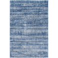thumbnail image 1 of Unique Loom Helios Geometric Striped Area Rug 4' x 6' Rectangle Navy Blue/Ivory, 1 of 1