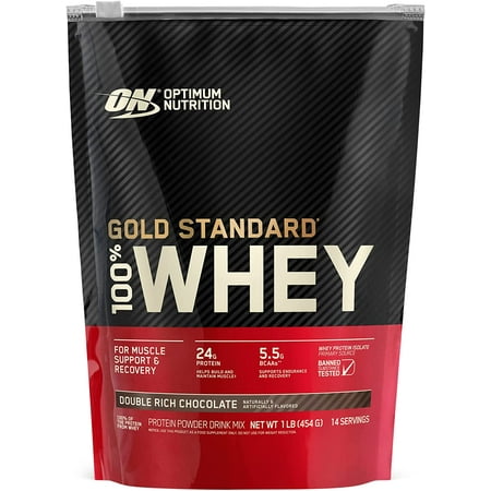 Optimum Nutrition, Gold Standard 100% Whey Protein Powder, Double Rich Chocolate, 1 lb, 14 Servings
