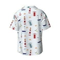 thumbnail image 2 of KLL Nautical Lighthouse Sailboat Print Men's Shirt Short Sleeve Button Down Summer Cuba Beach Shirts- Small, 2 of 7