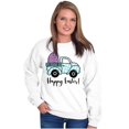 thumbnail image 3 of Happy Easter Plaid Egg Hunt Truck Women Crewneck Sweatshirt Brisco Brands S, 3 of 6