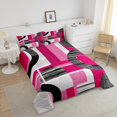 thumbnail image 4 of Erosebridal Pink Abstract Bedding King Comforter Set, Chic Circle Down Comforter, Futuristic Minimalism Decor, Reversible, 4 of 8