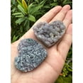 thumbnail image 2 of Grape Agate Gemstone Hearts, Polished Grape Agate Puffy Hearts, Grape Agate Palm Stone, Grape Agate Heart (2 Hearts）, 2 of 9
