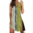 thumbnail image 2 of TSADFHJI Jupes en Laine pour Femmes Taille Élastique Robe Sans Manches Imprimée Col Rond Mode Décontractée TTG Jaune, 2 of 4