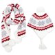 thumbnail image 2 of KAIYANG Traje de invierno de punto para niña con bufanda, gorro, guantes y forro de terciopelo (pequeño), talla 3, blanco, 2 of 4