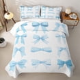 thumbnail image 2 of Erosebridal Blue Bow Twin Quilt Set, Kawaii Princess Cartoon Twin Coverlet Set for Girls, 2-Piece, 2 of 7