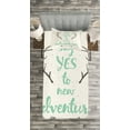 thumbnail image 3 of Ambesonne Adventure Quilted Bedspread Set 2 Pcs, Words Antlers Arrows, Twin Size, Charcoal Grey Sea Green, 3 of 3